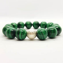 Load image into Gallery viewer, Malachite Beads Bracelet with 925 Sterling Silver - Jillian&Jacob Gemstones