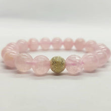 Load image into Gallery viewer, Rose Quartz Beads Bracelet with 925 Sterling Silver - Jillian&Jacob Gemstones