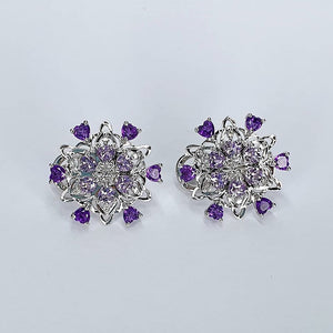 Earring - Amethyst w/Diamond