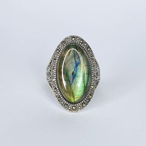 Ring - Labradorite Flower Metal