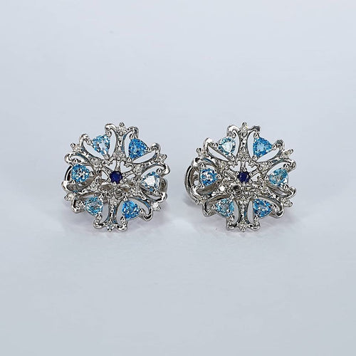 Earring - Blue Sapphire Diamond Mix