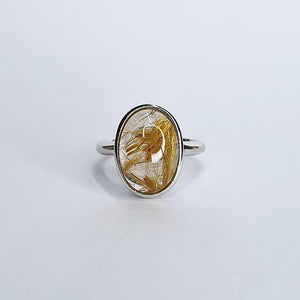 Ring - Golden Rutilated Oval Polished