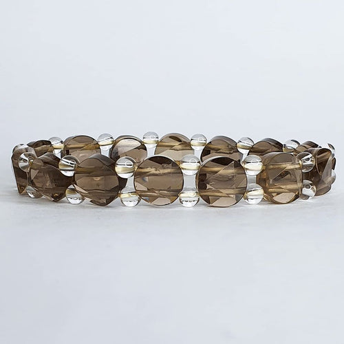 Smoky Quartz Faceted Handrow