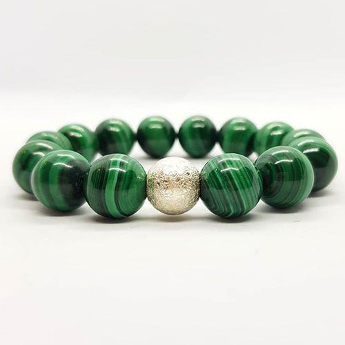 Malachite Beads Bracelet with 925 Sterling Silver - Jillian&Jacob Gemstones