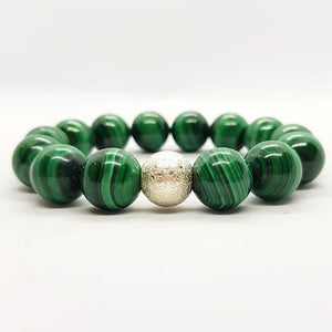 Malachite Beads Bracelet with 925 Sterling Silver - Jillian&amp;Jacob Gemstones