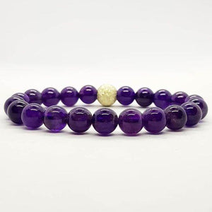 Amethyst Beads Bracelet with 925 Sterling Silver