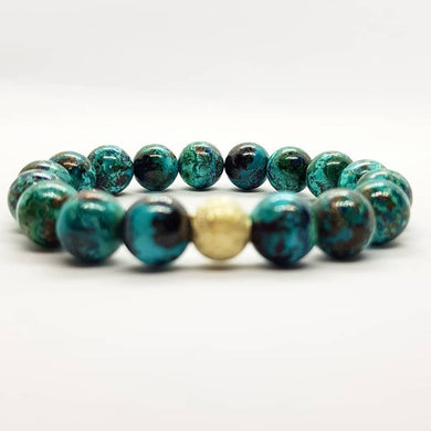 Chrysocolla Beads Bracelet with 925 Sterling Silver - Jillian&Jacob Gemstones