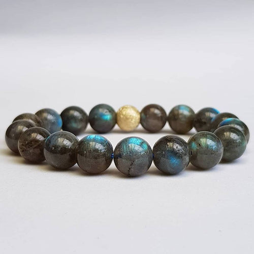 Labradorite Beads Bracelet with 925 Sterling Silver - JillianandJacob Gemstones