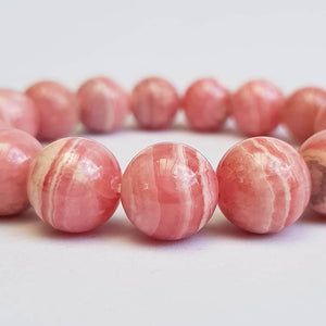 Natural Rhodochrosite Beads Bracelet by - JillianandJacob Gemstones