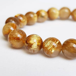 Golden Rutilated Beads Bracelet by - JillianandJacob Gemstones