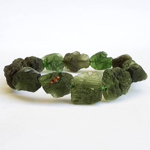Moldavite Raw Bracelet